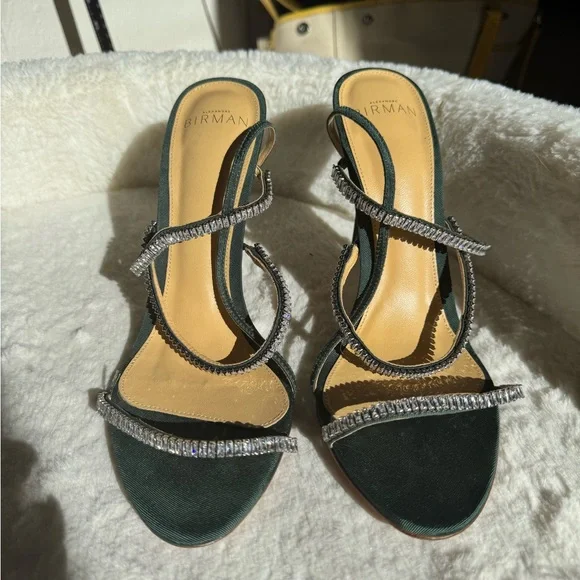 Dark green rhinestone sparkly heels Alexandre Birman sz 7/38 - Picture 7 of 7